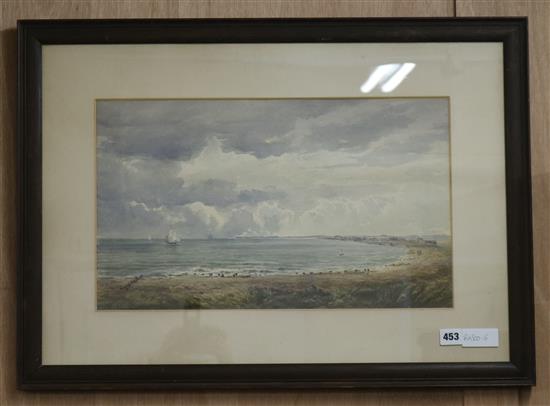 Late 19th century English School Coastal landscape 11.5 x 19.5in.